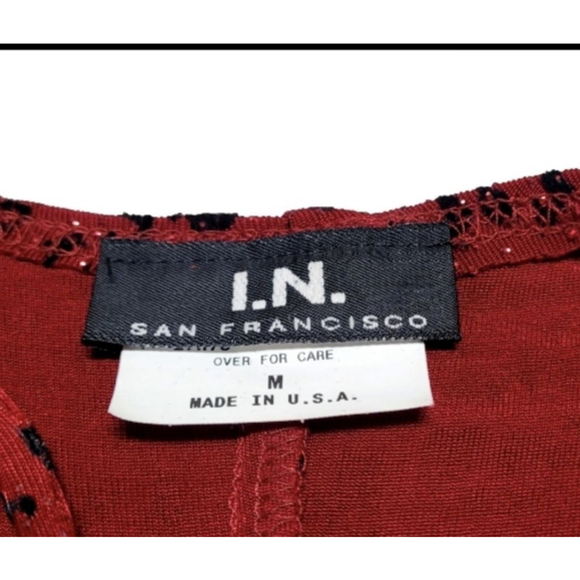 I.N. San Francisco Garnet Red Metallic Jaguar Print Cowlneck Bodycon Mini Dress - Picture 9 of 10